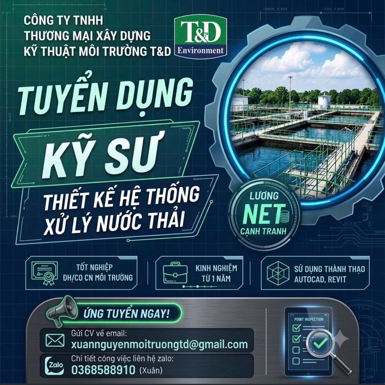 công ty TNHH thương mại xây dựng kỹ thuật môi trường t&d hình ảnh tuyển dụng