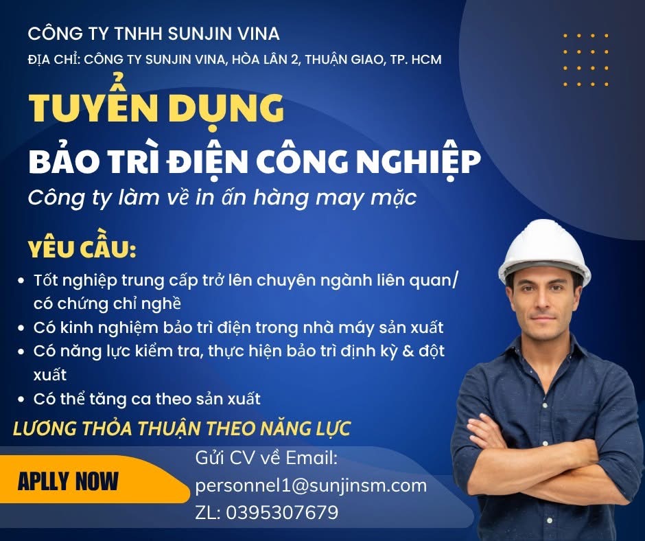 công ty TNHH sunjin vina
công ty có 100% vốn hàn quốc
chuyên in ấn trên vải, kết hợp may mặc.. image