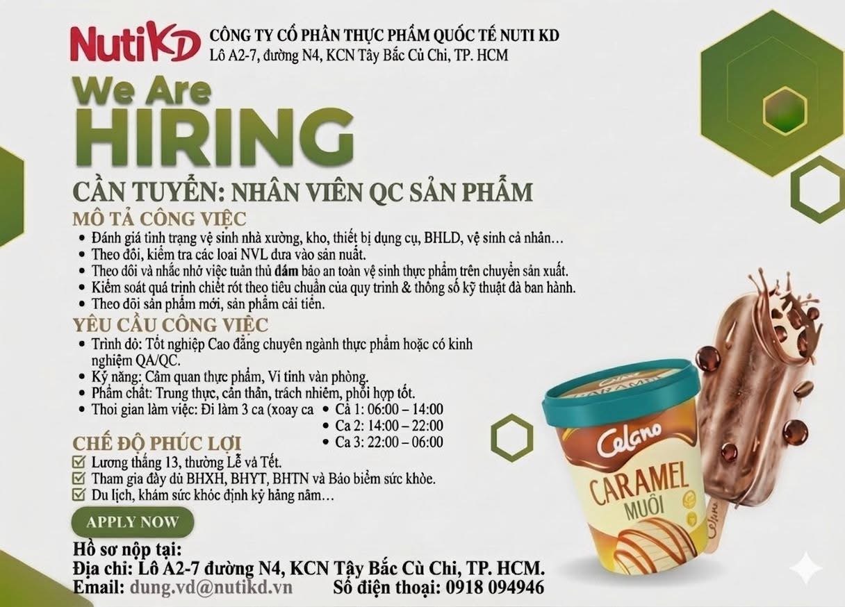 công ty cổ phần thực phẩm quốc tế nuti kd
là công ty con của tập đoàn nutifood, chuyên sản xuất kem và thực phẩm đông lạnh. image