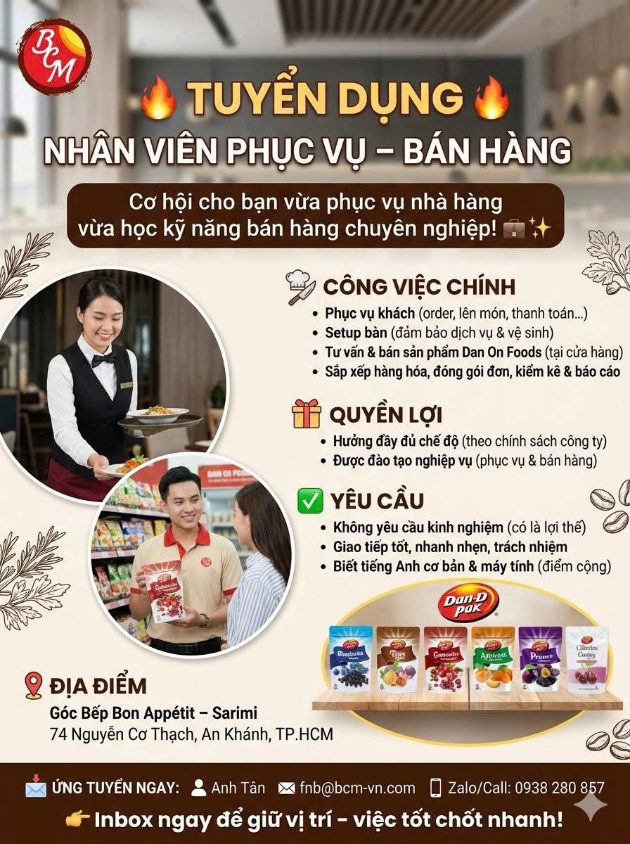 góc bếp bon appetic hình ảnh tuyển dụng