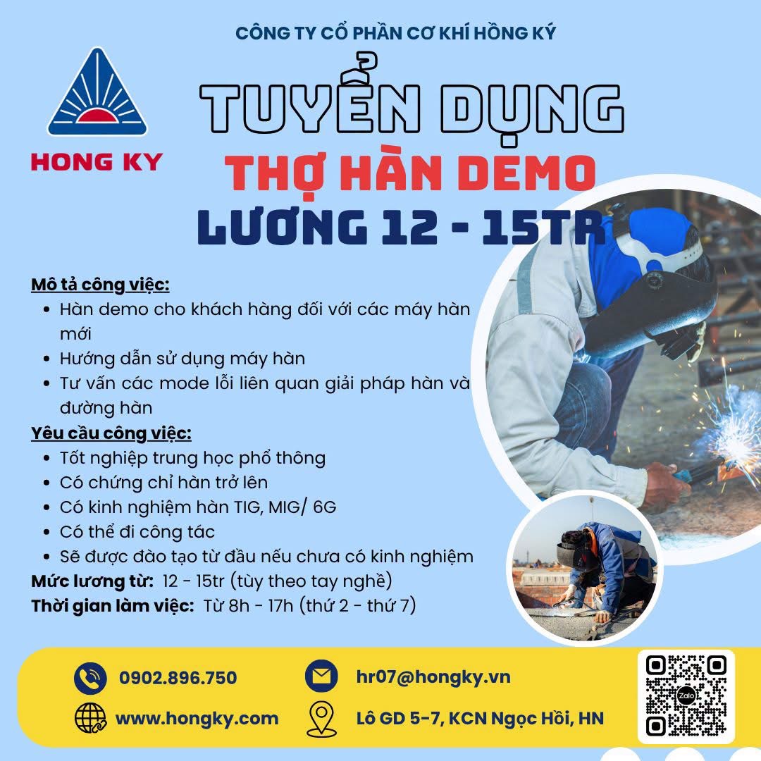 công ty cổ phần cơ khí hồng ký
chuyên sản xuất máy hàn, máy cắt plama, máy chế biến gỗ image