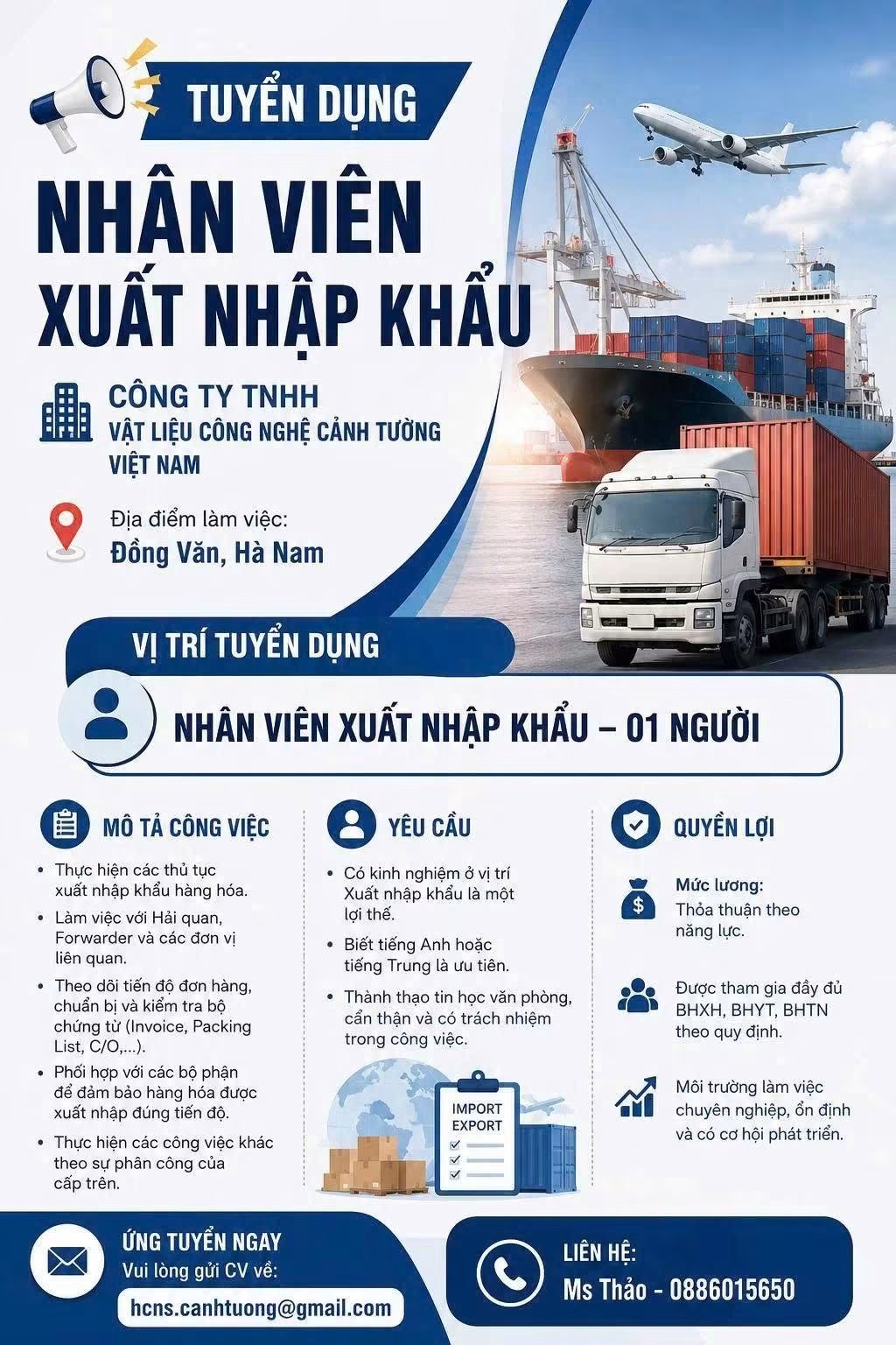 công ty TNHH vật liệu công nghệ cảnh tường việt nam hình ảnh tuyển dụng