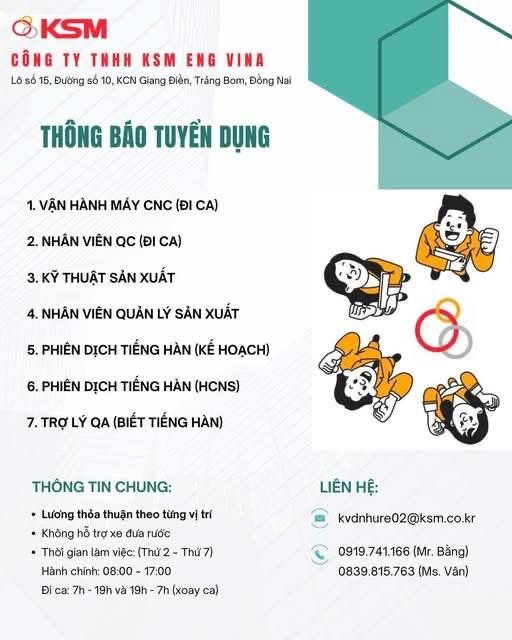 công ty TNHH ksm eng vina
công ty có 100% vốn hàn quốc
chuyên sản xuất cấu kiện kim loại. image