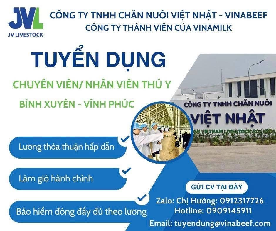 công ty TNHH chăn nuôi việt nhật- chi nhánh tam đảo.
là liên doanh đến từ nhà nhật bản và vinamil
chuyên sản xuất bò thịt và chế biến các sản phẩm liên quan image