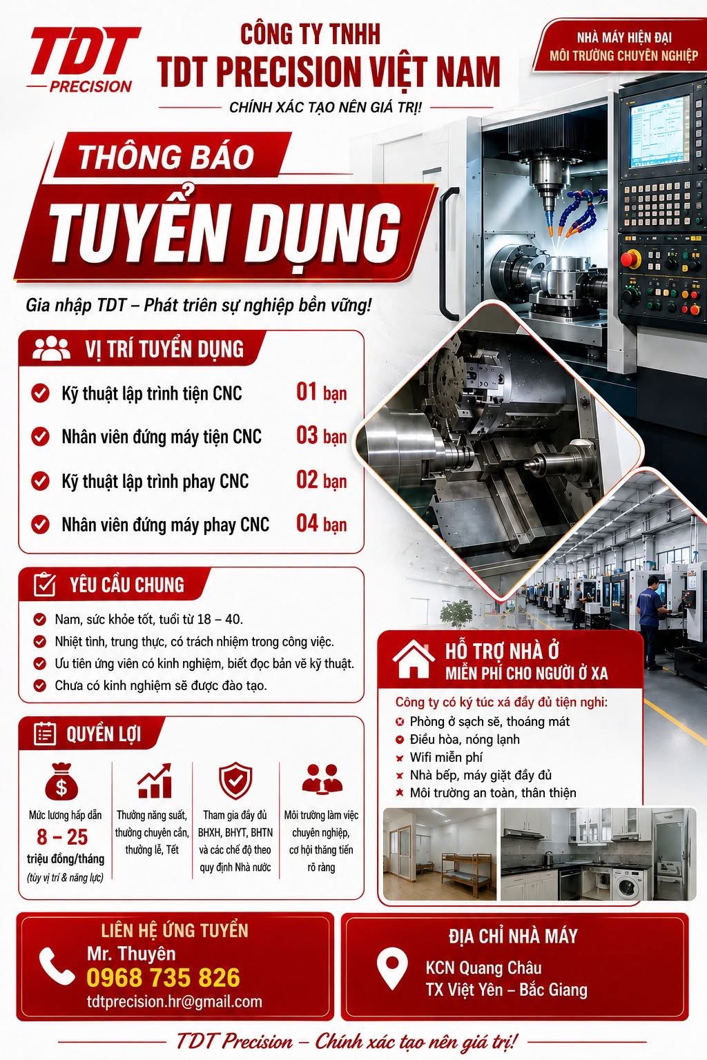 công ty TNHH tdt precision việt nam hình ảnh tuyển dụng