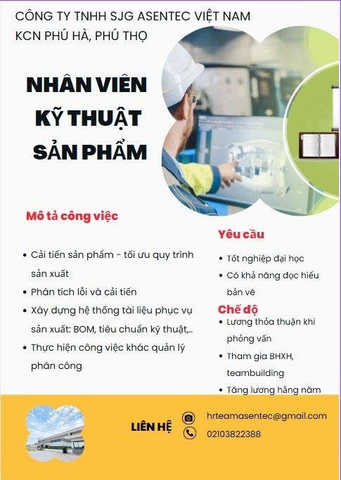công ty TNHH sjg asetec việt nam hình ảnh tuyển dụng