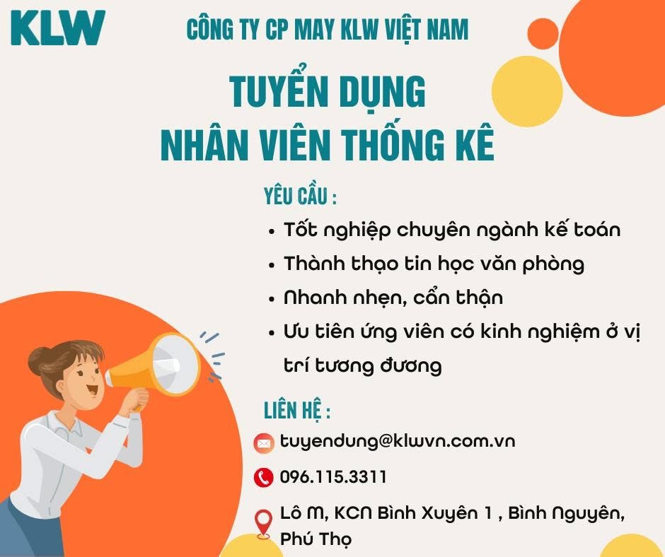 công ty cổ phần may klm việt nam hình ảnh tuyển dụng