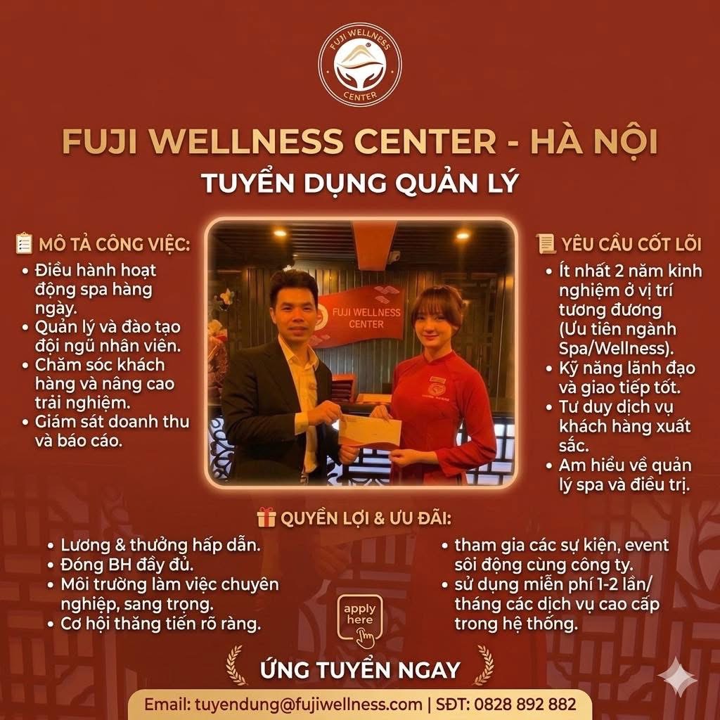 fuji wellness center hà nội
là chuỗi các cửa hàng masager chân và body, làm đẹp, làm mi, nai... trải rộng khắp hà nội image