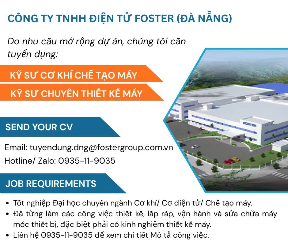 công ty TNHH điện tử foster đà nẵng hình ảnh tuyển dụng