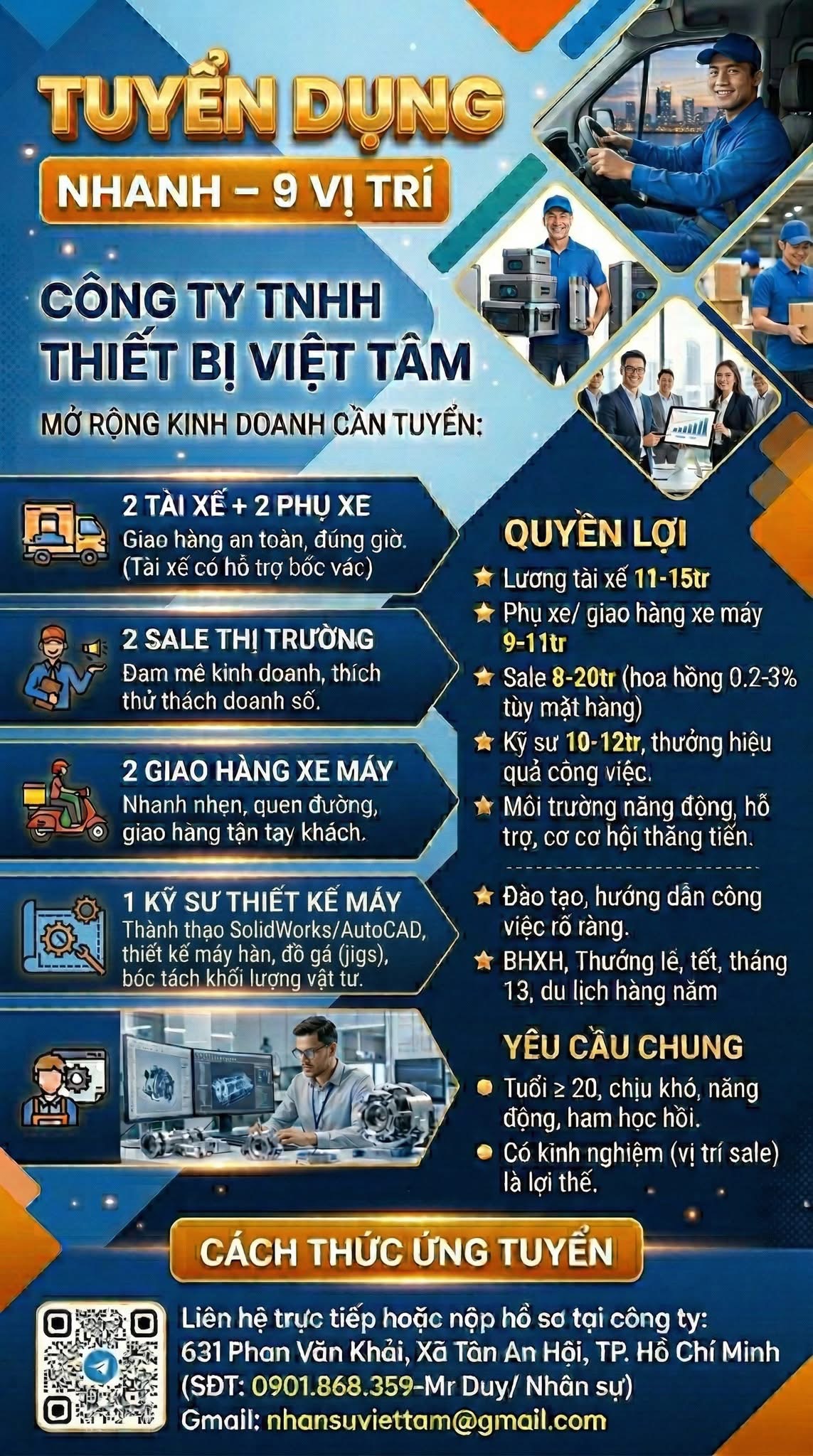 công ty TNHH thiết bị việt tâm hình ảnh tuyển dụng
