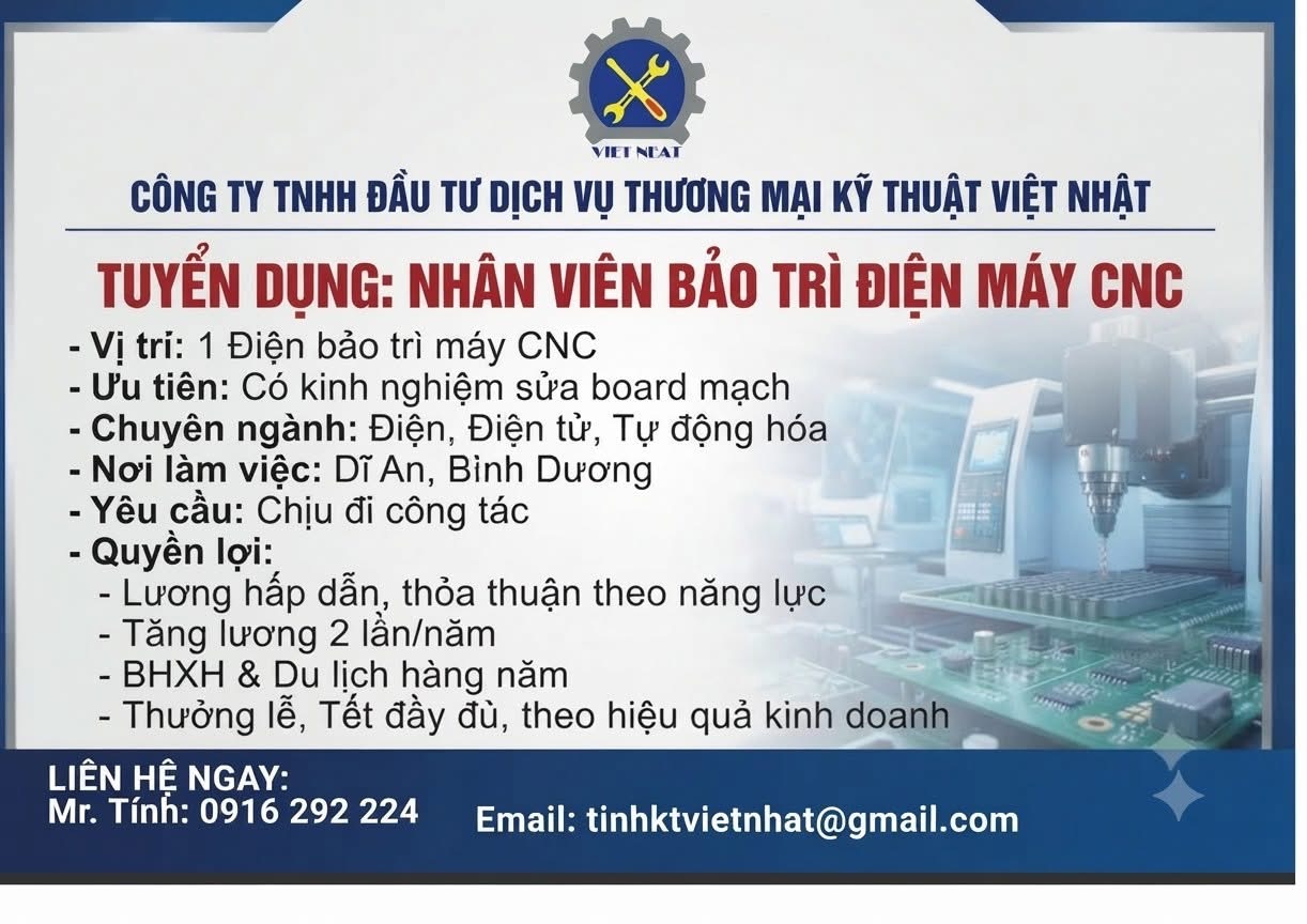 công ty TNHH đầu tư dịch vụ thương mại kỹ thuật việt nhật hình ảnh tuyển dụng