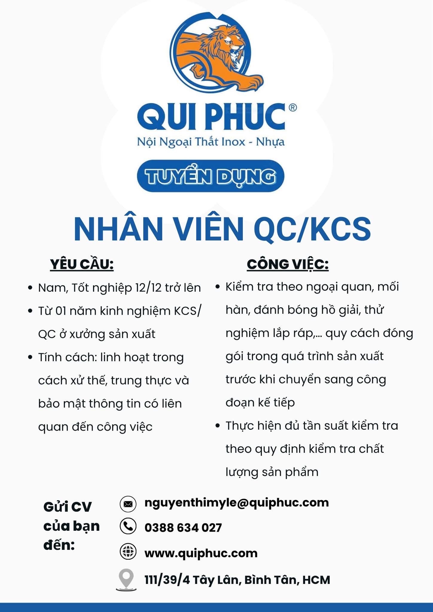 công ty TNHH sản xuất thương mại dịch vụ qui phúc
công ty chuyên nội ngoại thất inox- nhựa image