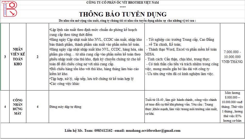 công ty cổ phần ốc vít brother việt nam
công ty chuyên sản xuất, phân phôi ôc vít image