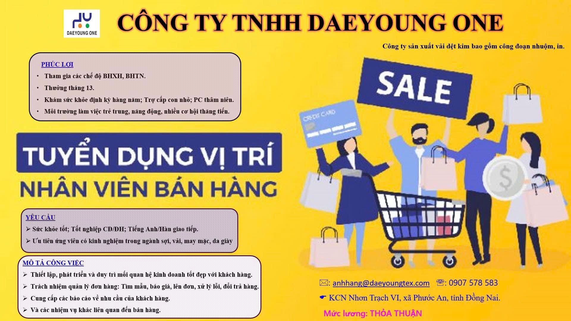 công ty TNHH deayoung one-chi nhánh đồng nai hình ảnh tuyển dụng
