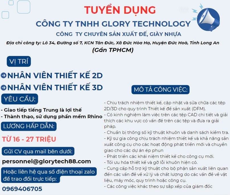 công ty TNHH clory technology hình ảnh tuyển dụng