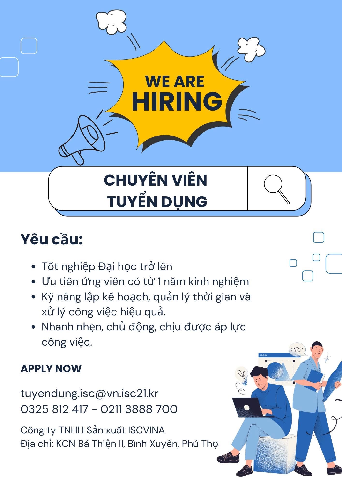 công ty TNHH sản xuất iscvina hình ảnh tuyển dụng