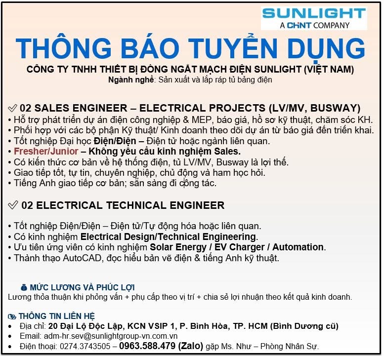 công ty TNHH thiết bị đóng ngắt mạch điện sunlight việt nam
công ty chuyên sản xuất và lắp giáp tủ điện image