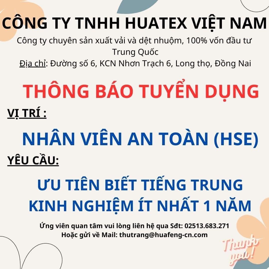 công ty TNHH huatex việt nam
công ty có 100% vốn trung quốc.
chuyên sản xuất vải và dệt nhuộm image