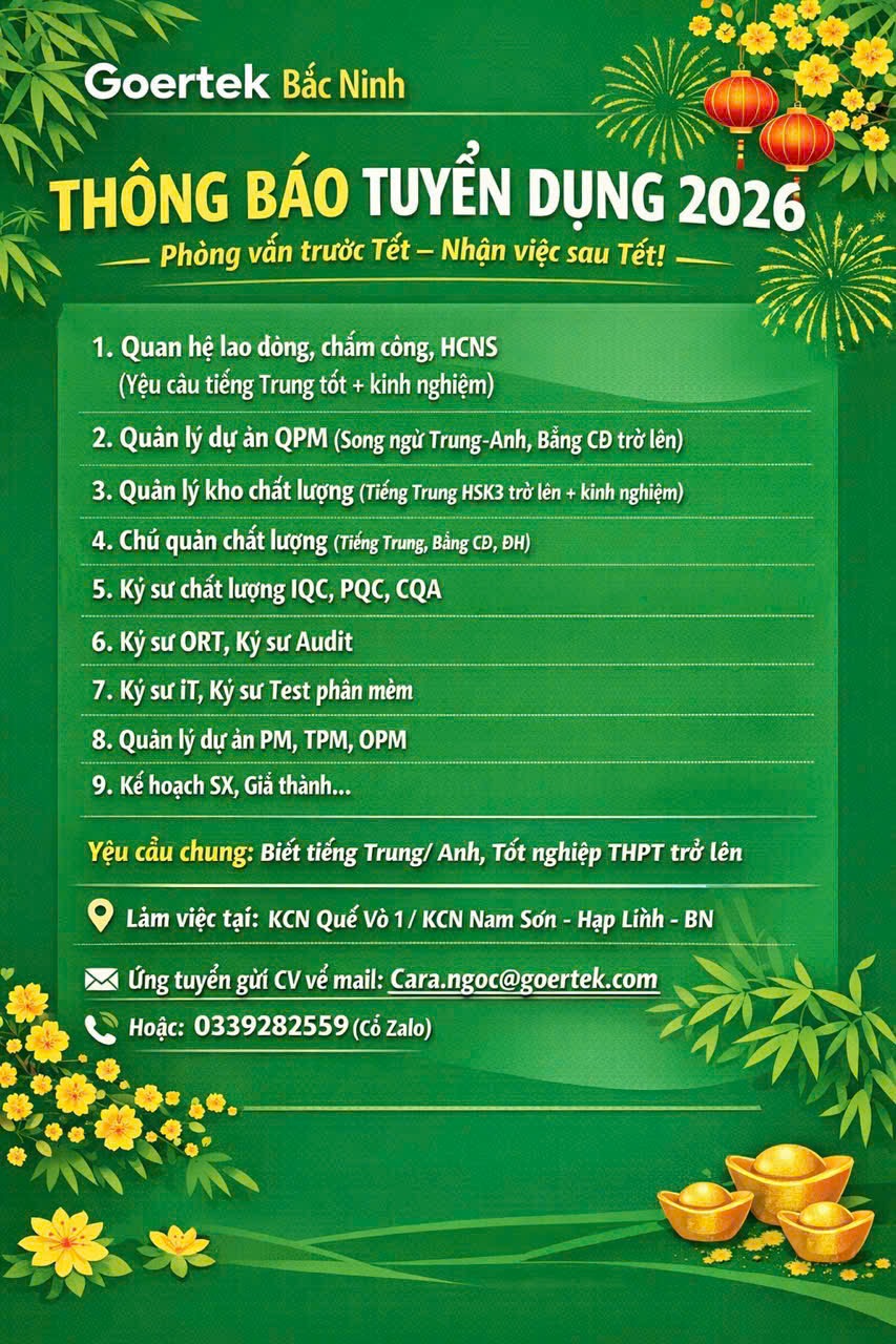 công ty TNHH goertek vina hình ảnh tuyển dụng