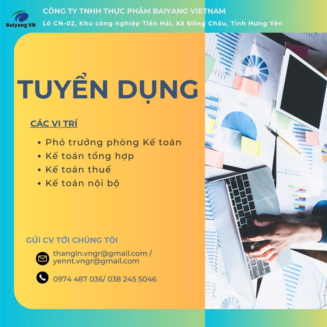 công ty TNHH thực phẩm baiyang việt nam hình ảnh tuyển dụng