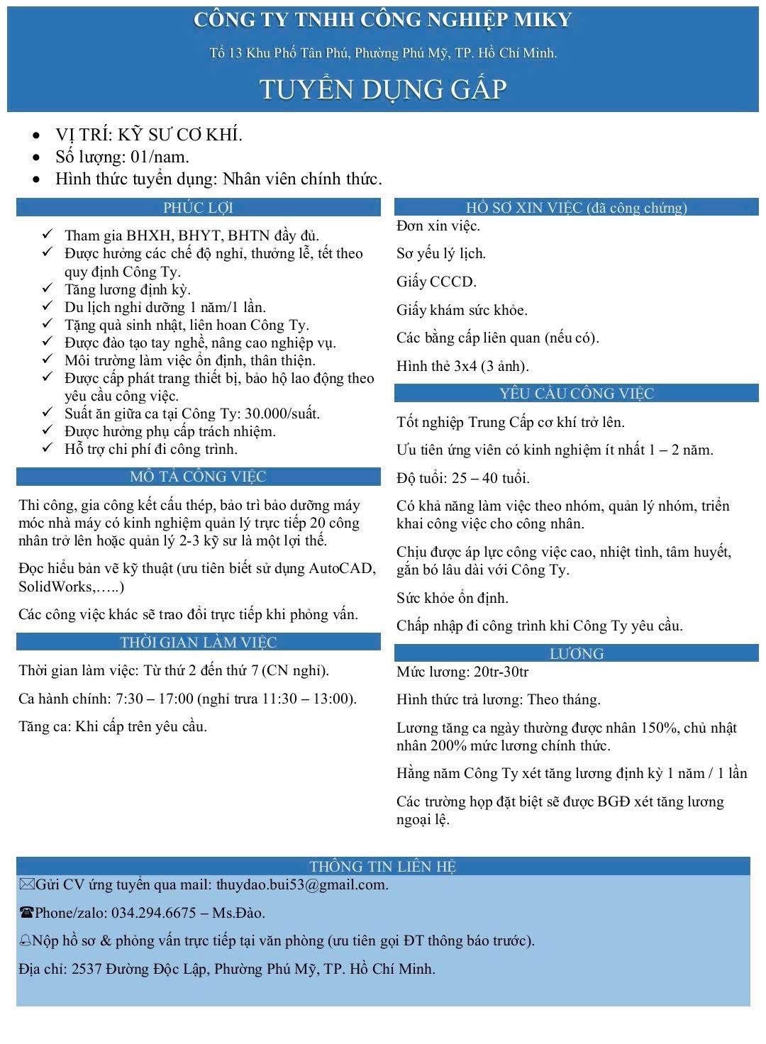 công ty TNHH công nghiệp miky
công ty chuyên lắp đặt hệ thống cơ khí.
image