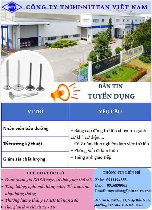 công ty TNHH nittan việt nam hình ảnh tuyển dụng