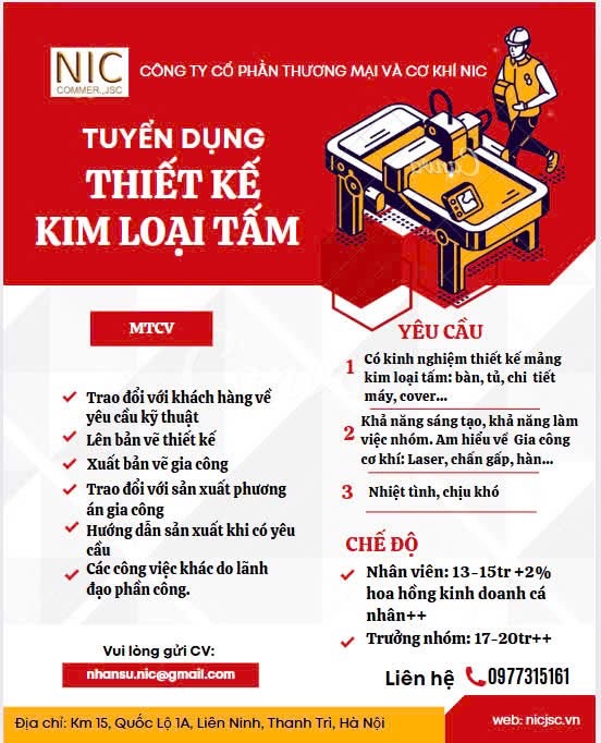 công ty cổ phần thương mại và cơ khí nic hình ảnh tuyển dụng