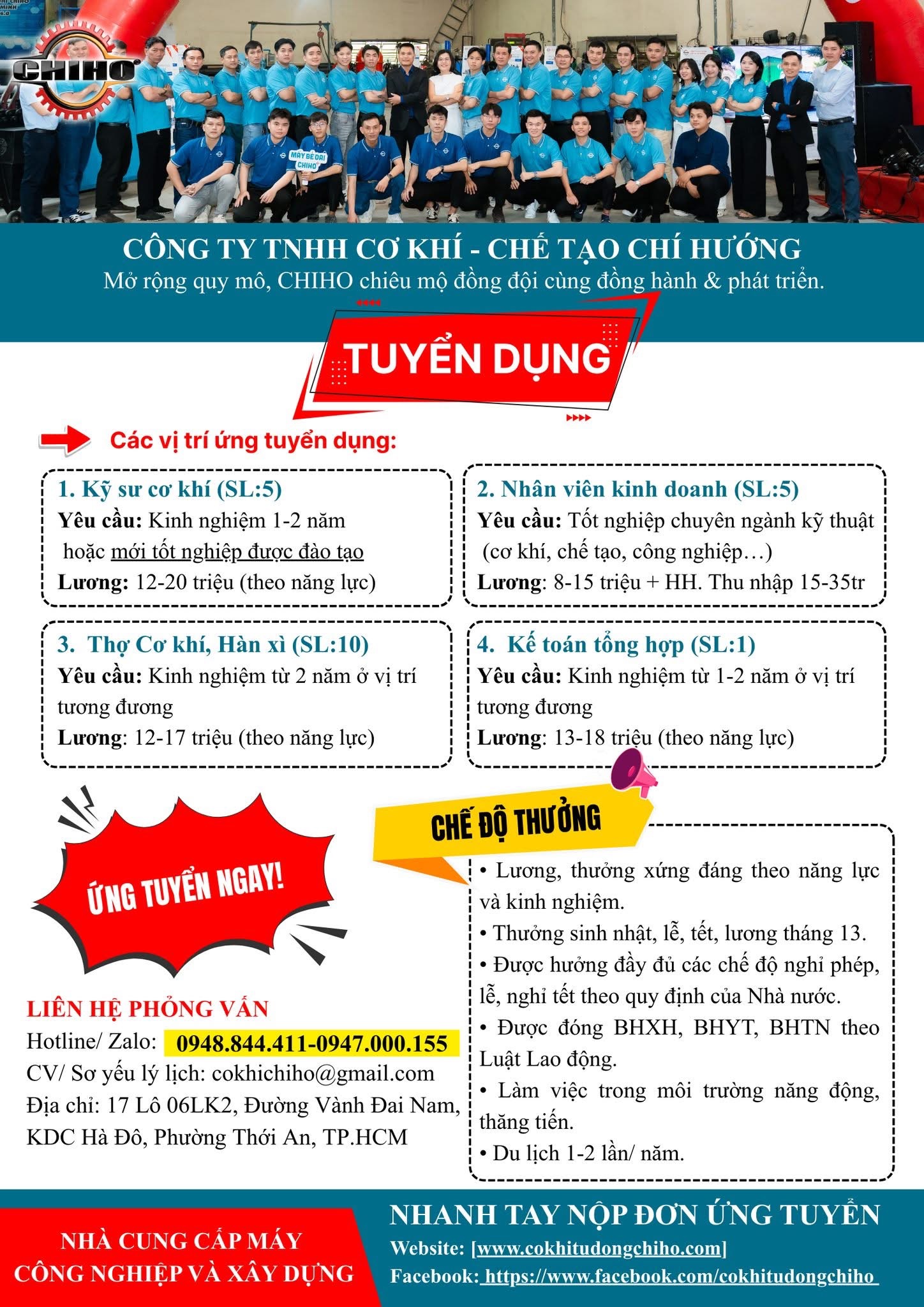 công ty TNHH cơ khí chế tạo chí hướng
công ty chuyên cung cấp máy cắt sắt, uốn sắt, đai tự động trong xây dựng image