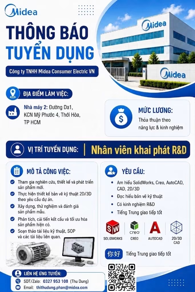 công ty TNHH midea coónumer electric việt nam hình ảnh tuyển dụng