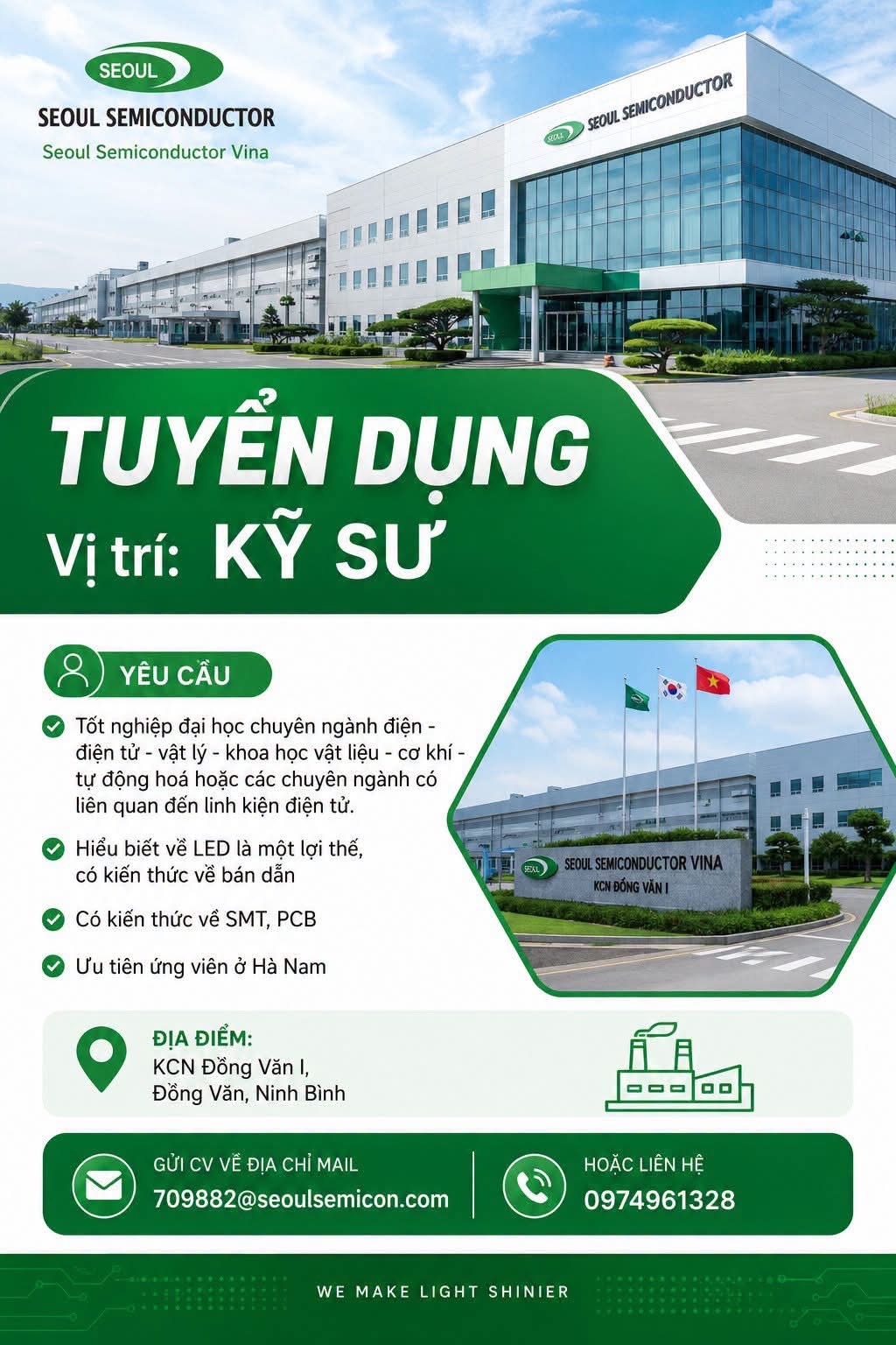 công ty TNHH seoul semiconductor vina hình ảnh tuyển dụng