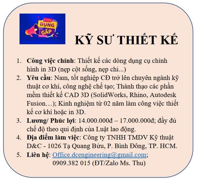 công ty TNHH thương mại dịch vụ kỹ thuật d&c hình ảnh tuyển dụng