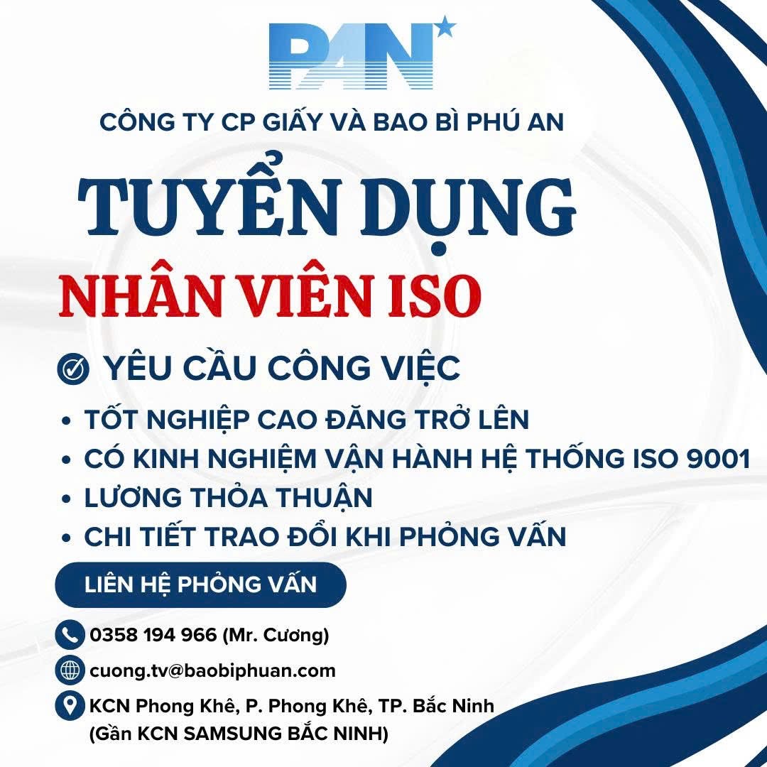 công ty cổ phần giấy và bao bì phú an hình ảnh tuyển dụng
