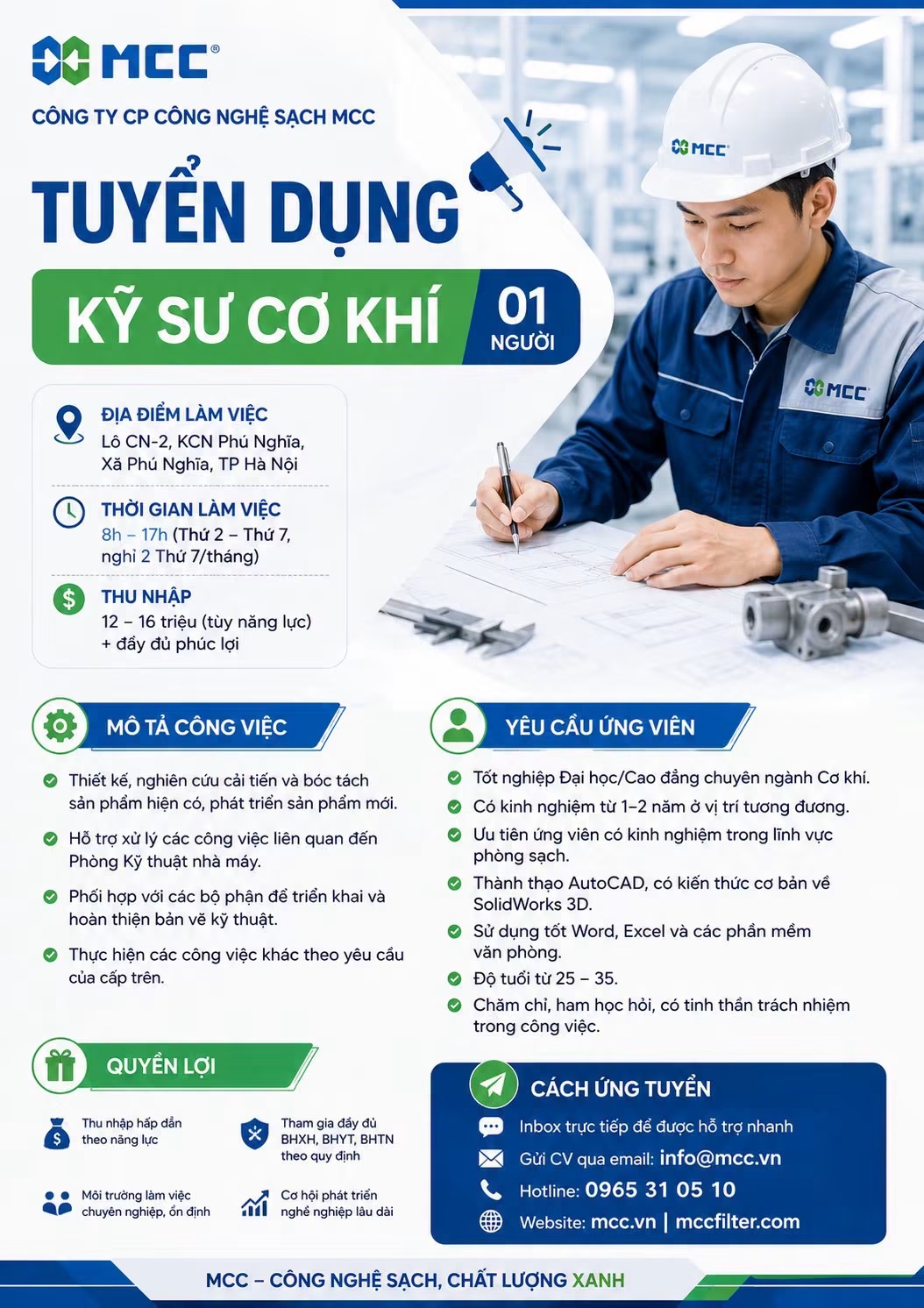 công ty cổ phần công nghệ sạch mcc
công ty chuyên sản xuất ống gió, cửa gió, thiết bị lọc không khí..
 image
