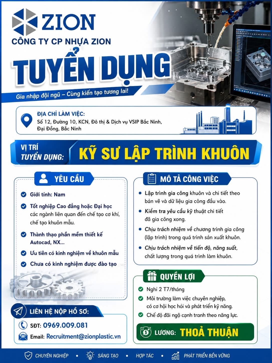 công ty cổ phần nhựa zion hình ảnh tuyển dụng