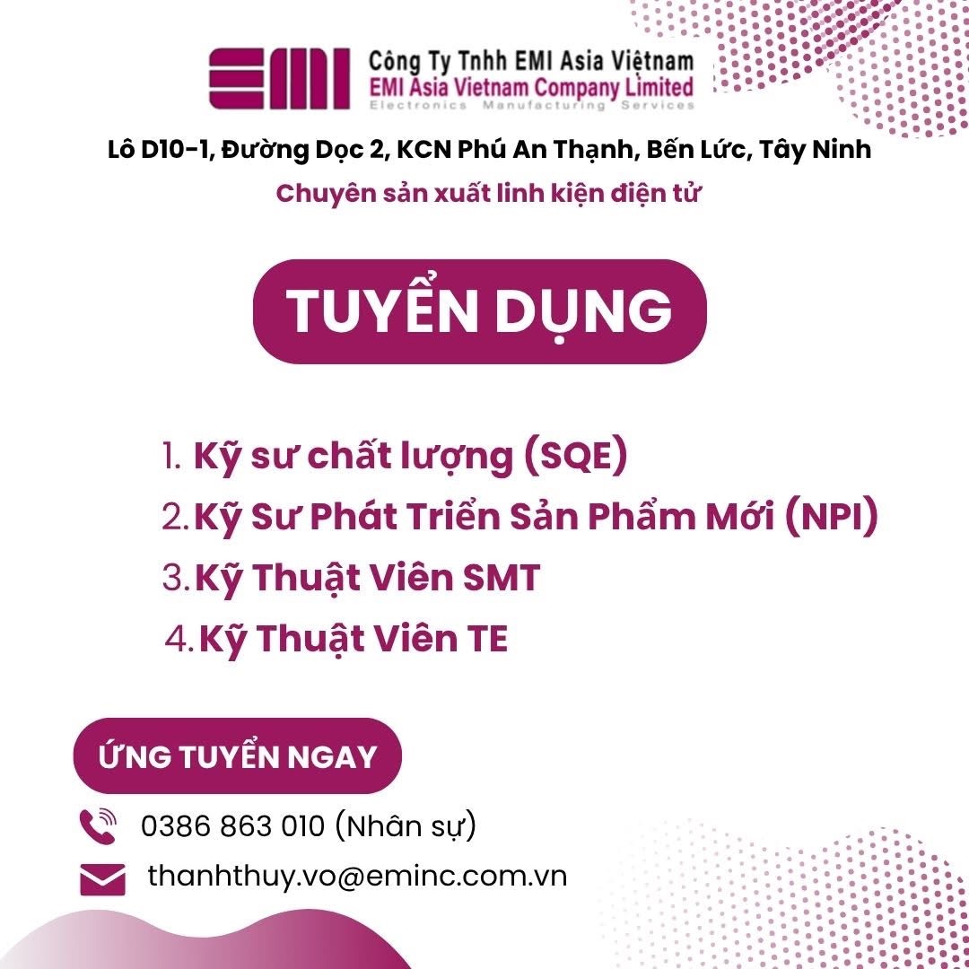 công ty TNHH emi asia việt nam hình ảnh tuyển dụng