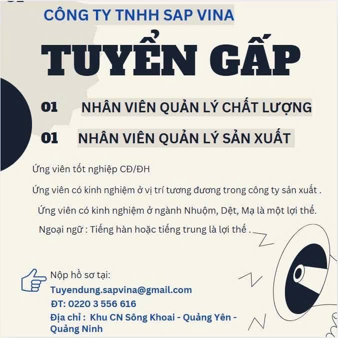 công ty TNHH sap vina
công ty có 100% vốn hàn quốc.
Chuyên sản xuất dây đai an toàn image