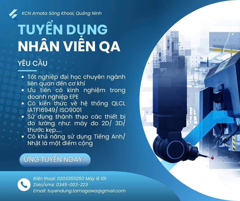 công ty TNHH tamagawa việt nam hình ảnh tuyển dụng