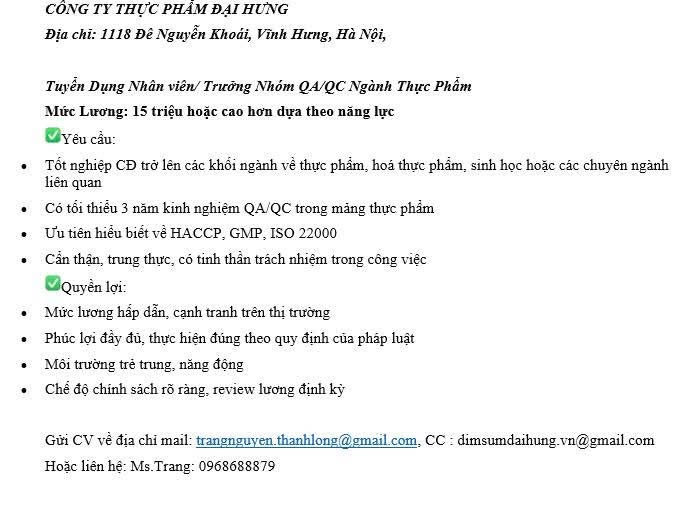 công ty TNHH đầu tư kinh doanh thực phẩm quốc tế đại hưng
công ty chuyên buôn bán thịt và các thực phẩm liên quan image