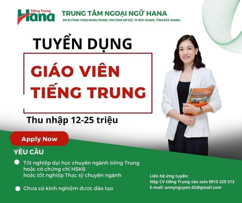 trung tâm ngoại ngữ hana hình ảnh tuyển dụng