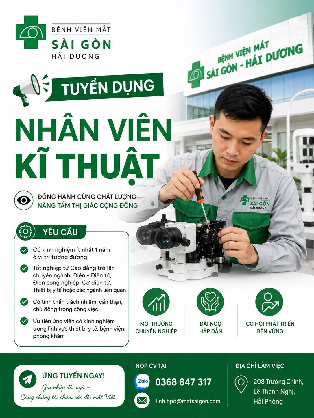 bệnh viện mắt sài gòn-hải dương hình ảnh tuyển dụng