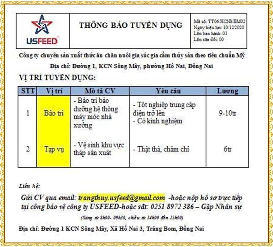 công ty TNHH usfeed
công ty có 100% vốn hoà kỳ.
chuyên sản xuất thức ăn chăn nuôi image