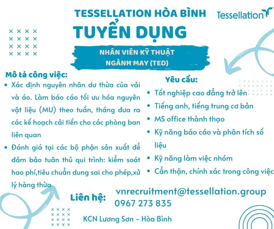 công ty TNHH tessellation hoà bình.
công ty chuyên may mặc hàng dệt kim
 image