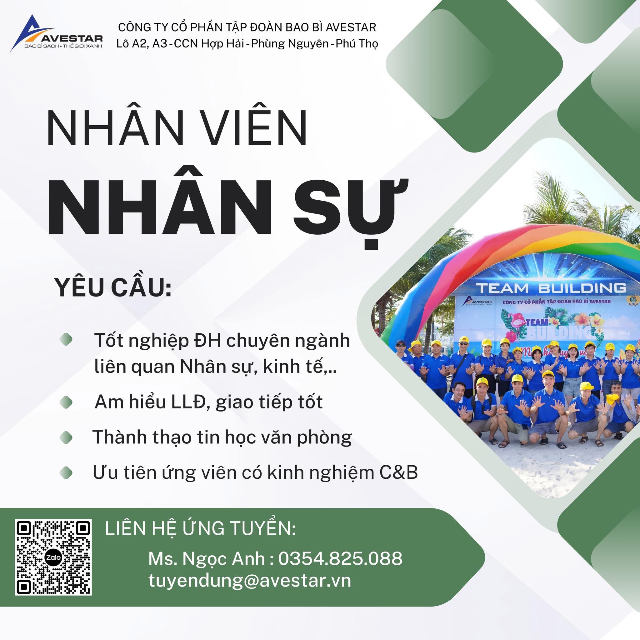 công ty cổ phần bao bì tập đoàn avestar hình ảnh tuyển dụng