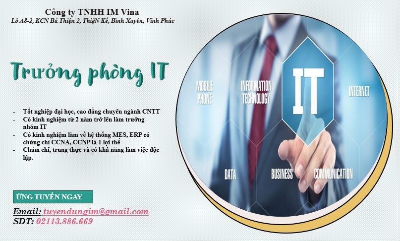 công ty TNHH im vina hình ảnh tuyển dụng