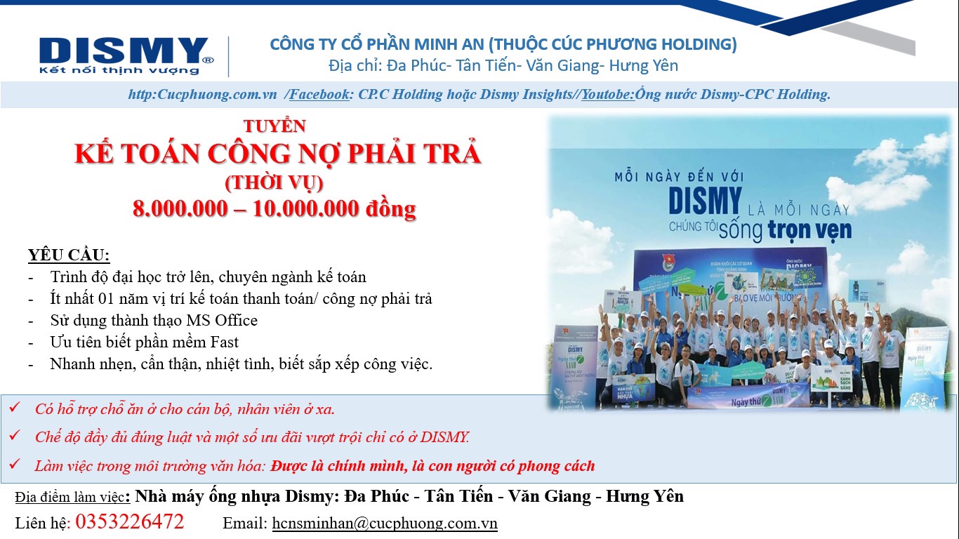 công ty cổ phần minh an thuộc cúc phương holding hình ảnh tuyển dụng