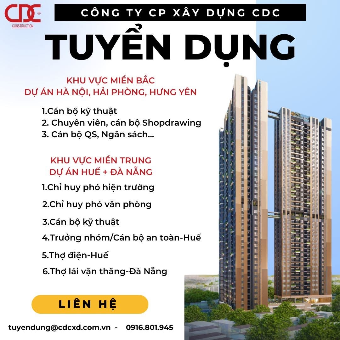 công ty cổ phần xây dựng cdc hình ảnh tuyển dụng