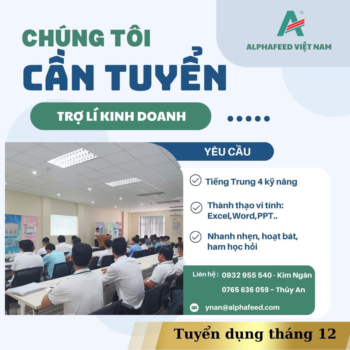 công ty TNHH khoa học kỹ thuật chăn nuôi alphafeed việt nam hình ảnh tuyển dụng