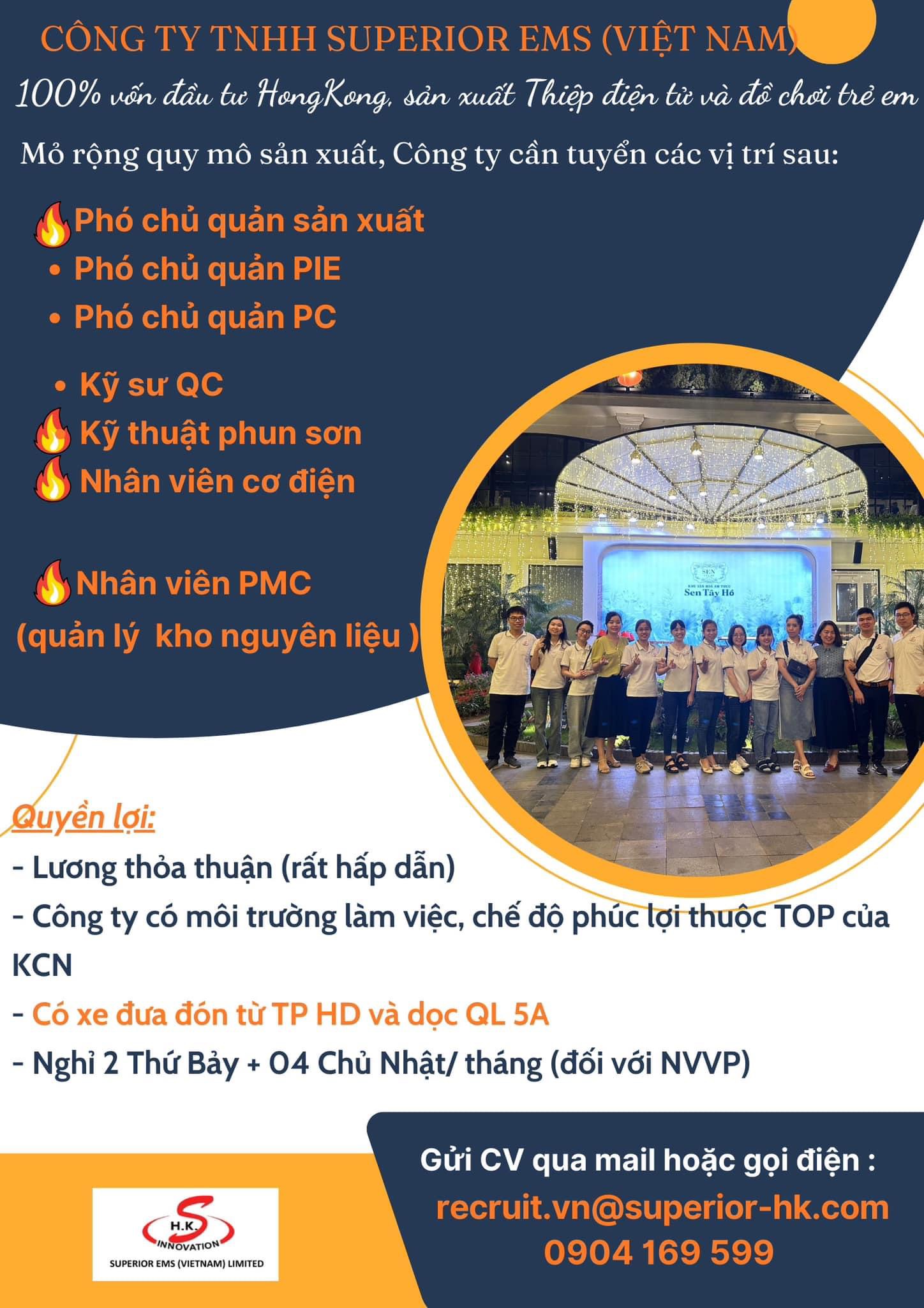 công ty TNHH suprionr ems việt nam hình ảnh tuyển dụng