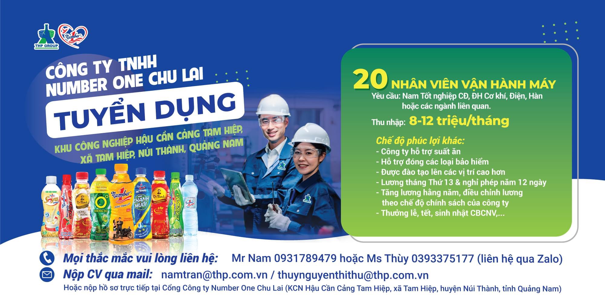 công ty TNHH number one chu lai
công ty chuyên sản xuất đồ uống các loại.
 image