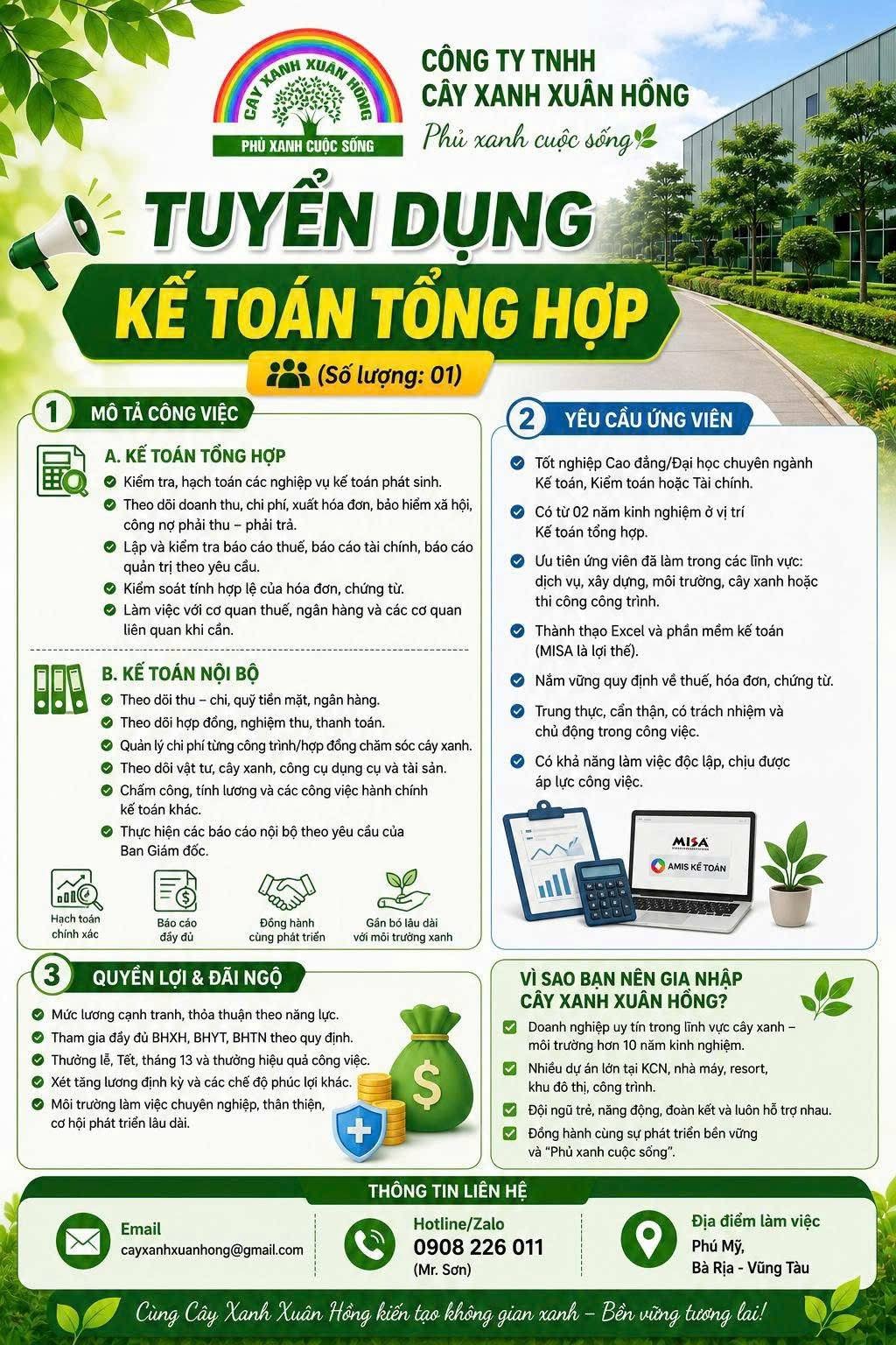 công ty TNHH cây xanh xuân hồng hình ảnh tuyển dụng